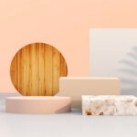 Viasun cosmetics display with elegant decor elements