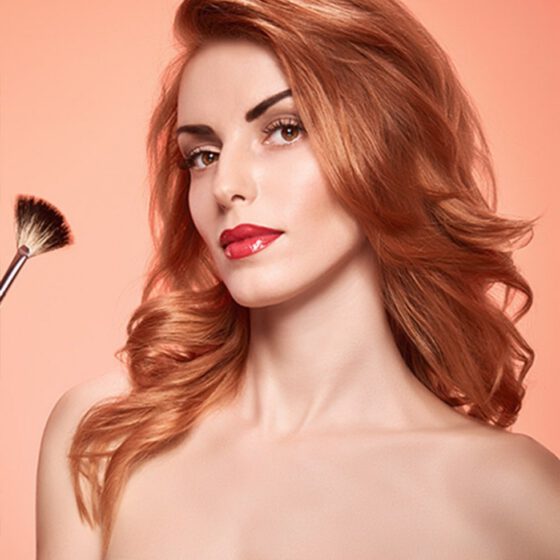 Viasun cosmetics theme model with makeup brush